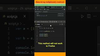 JS tips - New Array method toSpliced #shorts #javascript #array