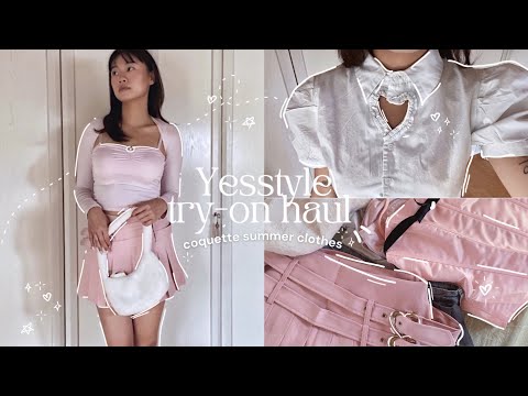 YESSTYLE HAUL: try-on coquette summer clothes ‎♡₊˚ 🦢 (cute & aesthetic)