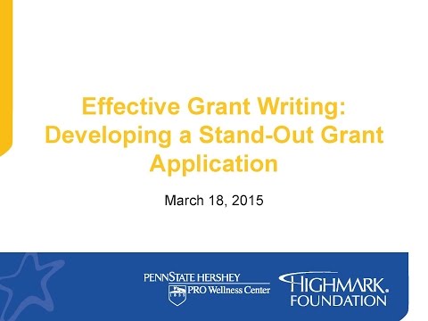 Effective Grant Writing