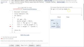 Python Tutor (PythonTutor.com) - Best Programming Learning Tool EVER!! - Using with C++