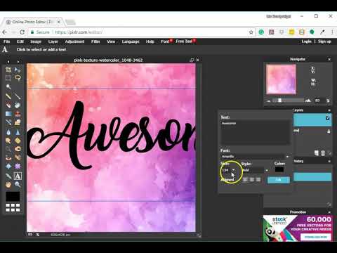 How to add a watercolor texture to your text in Pixlr