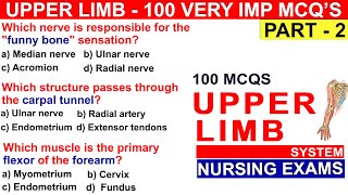 100 mcqs on Upper Limb Part - 2 | Upper Limb mcqs | Mcqs in Upper Limb Anatomy #upperlimbanatomy