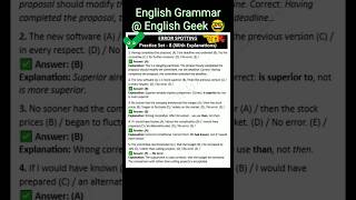 Error Spotting - Practice Set #shorts #englishgrammar #errorspottingquiz #english #fyp