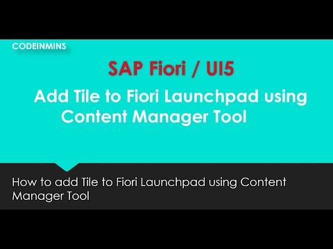 Configure or add Tile on Fiori Launchpad ( Content Manager Tool )