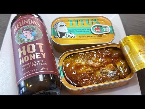 Titus spicy tomato sardines and hot honey! 🍯 🔥 🐟