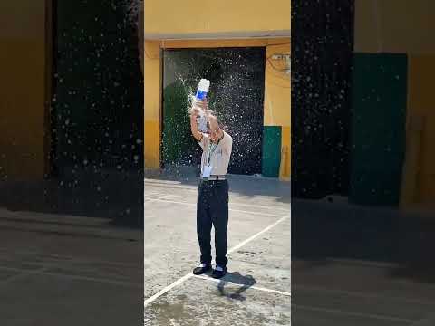 Unleashing some outdoor fun and fizzy science magic! Watch out for the splash zone.