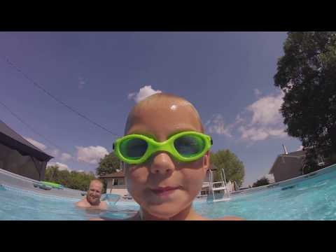 Summer fun in the pool with family
