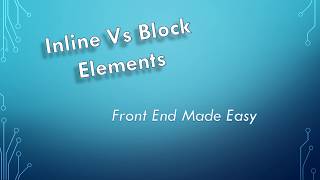 HTML Web development inline Vs block elements