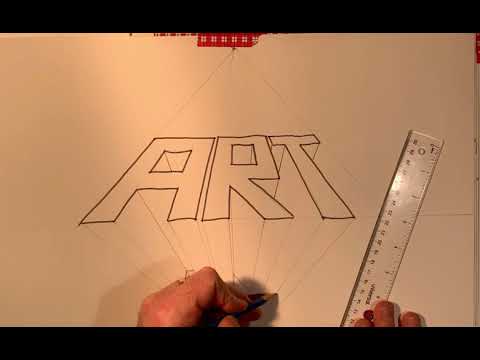 How to draw two point perspective day 6- advanced lettering
