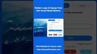 Modern Login & Signup Form with Social Media Buttons | HTML CSS Bootstrap Responsive Design #htmlcss