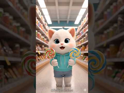 🐱Kitten and candy canes  😱🐾 ✨ #kpop #catlovers #toyunboxing  #aicat  #cuteanimals #candy