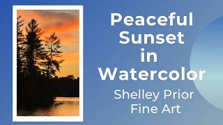Peaceful Sunset in Watercolor