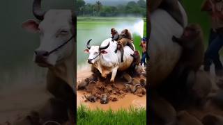 "A cow hardworking farmer. carrying #HardWork#EmotionalVideo #AnimalBond #Viral #RuralStory #AIvideo