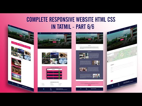 create complete responsive website using html css |html css website design tutorial tamil|final part