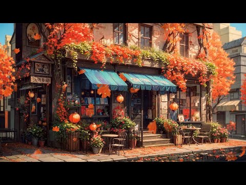 Autumn Café Bliss 🍁 Peaceful Coffee Shop ☕️ Deep focus Lofi to Relax/ Sleep