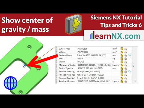 NX | Show center of gravity in model, assembly and drawing