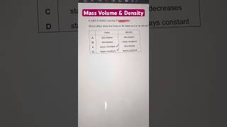 Mass Volume & Density