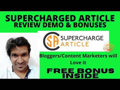 GET Supercharge Article WITH BONUSES! Automated Content Marketing Article Generator/Creator Review