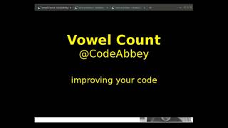 Vowel Count Problem at CodeAbbey - Improving Your Code