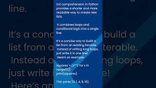 Python Hack: List Comprehension Explained in 30 Seconds! #ai #artificialintelligence #futuretech