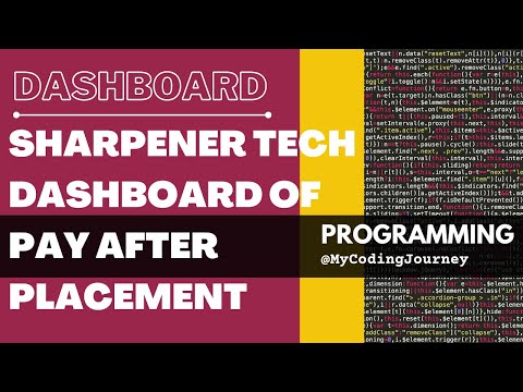 Dashboard of Sharpener Tech | Pay after Placement