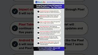 Google Extends 5 Years OS Support for Select Pixel Devices | #googlepixel #softwareupdate #technews