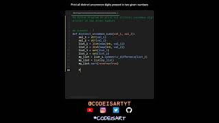 Print all distinct uncommon digits present in two given numbers in Python | Python Examples
