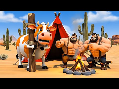 Hunters in Old MacDonald's Farm | The Lost Cow Story | 3D Animation for Kids