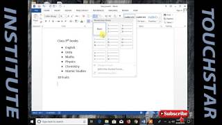 (Lecture 3) Ms Word  listing, Sorting, Headings, Find and Replace #MsWord #TouchStar