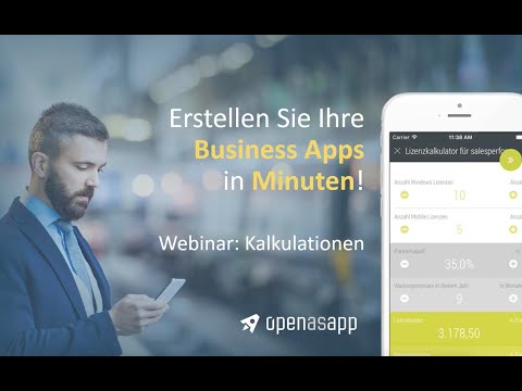 Webinar: Kalkulation apps auf der Grundlage Ihrer Excel-Tabellen oder Google Sheets erstellen