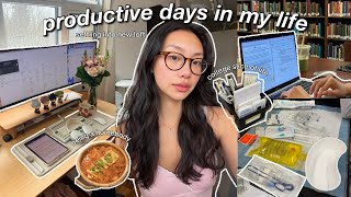 back to school 📂 productive days in my life as a college student: studying & what i eat