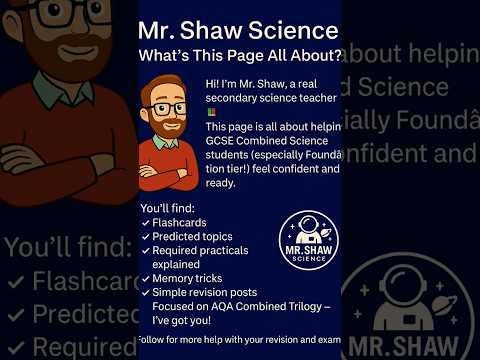 Follow for Science made simple! Flashcards, tips & predictions for AQA Foundation Tier.