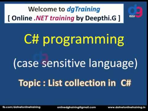 Collections : List example in C# | dgTraining