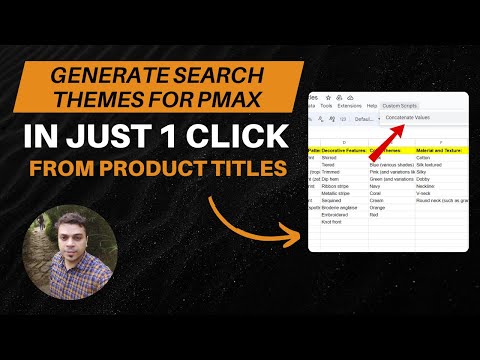 1 Click Search Theme Generator (Google Sheets template) from Product Title/Keyword/Queries