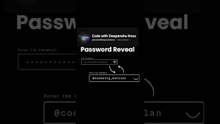 Password Reveal Animation using HTML and CSS | JAVASCRIPT| #webdesign #htmlcss #webdevelopment