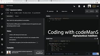 Codewars 7 kyu Alphabetical Addition JavaScript