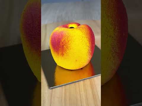 The Peach - peach, mint and mascarpone peach dessert with velvet glaze #dessert #shorts #realistic