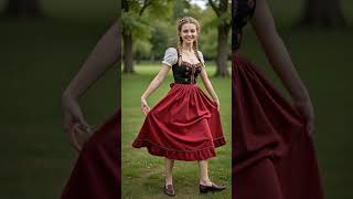Elegant Dirndl | Black & Red Traditional Style