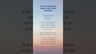 Tips for Parents: How to Talk to your teen with anxiety