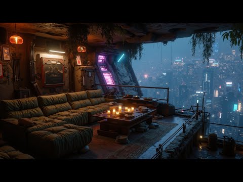 Cozy lofi city hiphop beats from a rooftop lounge: smooth ambient chillhop rhythms for relaxation.
