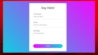 How To Create Animated Contact Form By HTML & CSS-Contact Form Design 2020-Series (4)