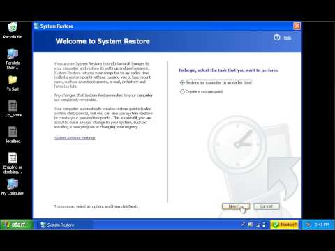 How to perform a System Restore  in Windows XP