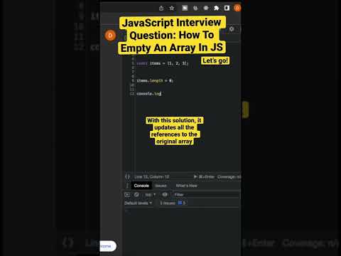 JavaScript Interview Question: How To Empty An Array #programming #coding #javascript