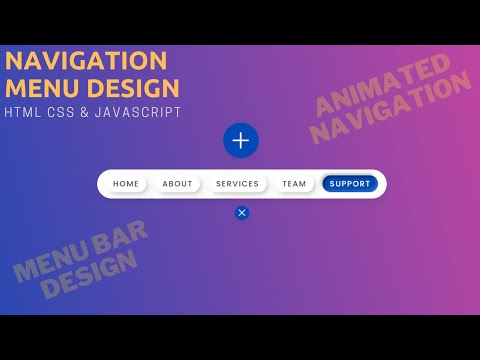How To Make Beautiful Animated Navigation Bar using HTML CSS & JavaScript | Design Navigation Menu