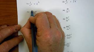 Math 1 HW Solutions Applying the Exponent Rule for Negative Exponents