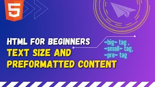 14 Preformatted text in HTML | Make text big or small | HTML big tag, small tag and HTML pre tag