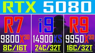RYZEN 7 9800X3D vs INTEL i9 14900KS vs RYZEN 9 9950X3D || PC GAMES TEST ||
