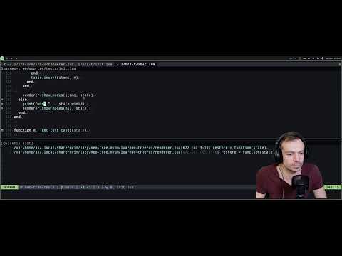 ak_slash Live Stream - neo-tree-tests source and BSP in neovim development (part 5)