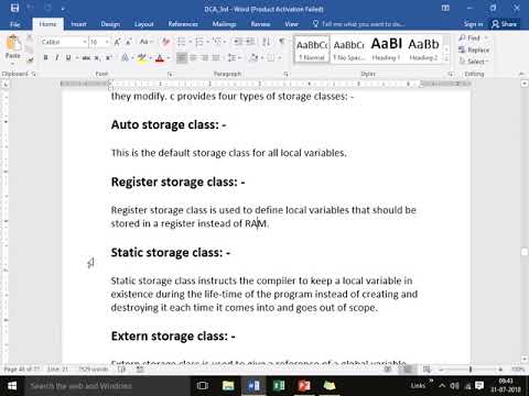 Structure & Storage Classes