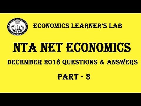 NTA NET Economics December 2018 Questions and Solutions Part 3